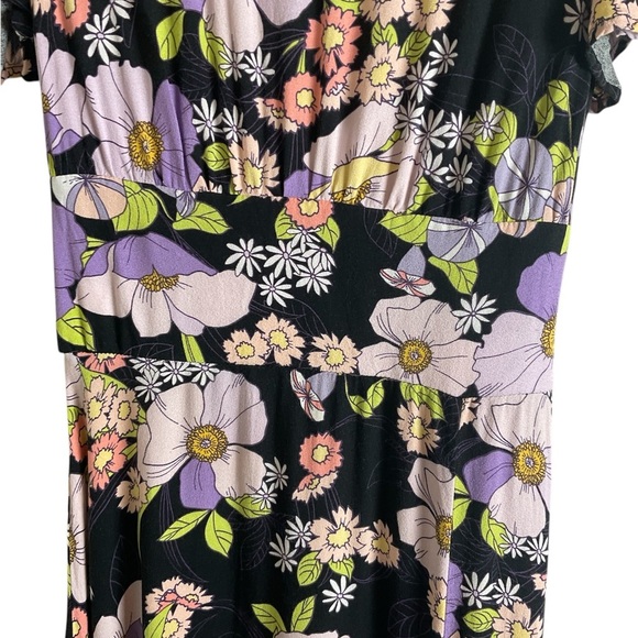 AFRM Jamie Print Open Back Short Sleeve Dress Floral Size small - Picture 4 of 8